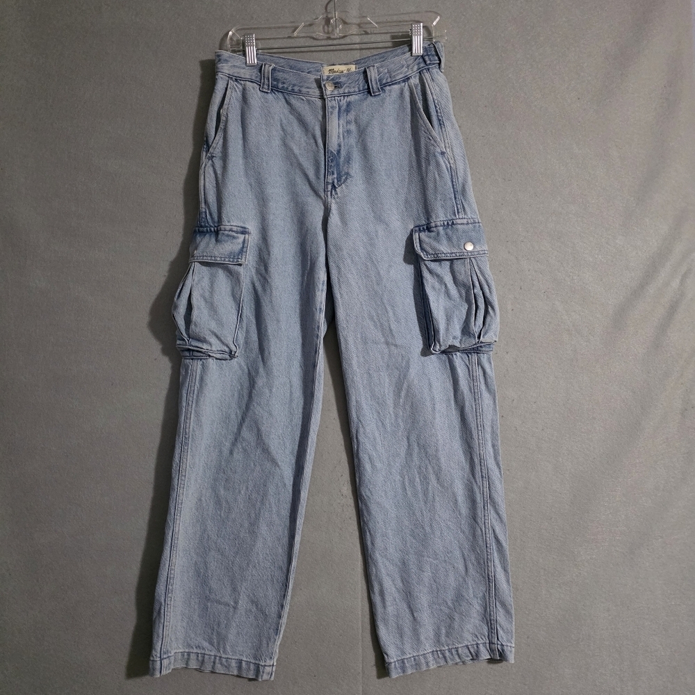 Madewell Mid Rise Low Slung Straight Cargo Jeans NK883 Size 25